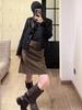 Retro Spicy Girl High-Waisted Suede A-Line Midi Skirt - Autumn Trend
