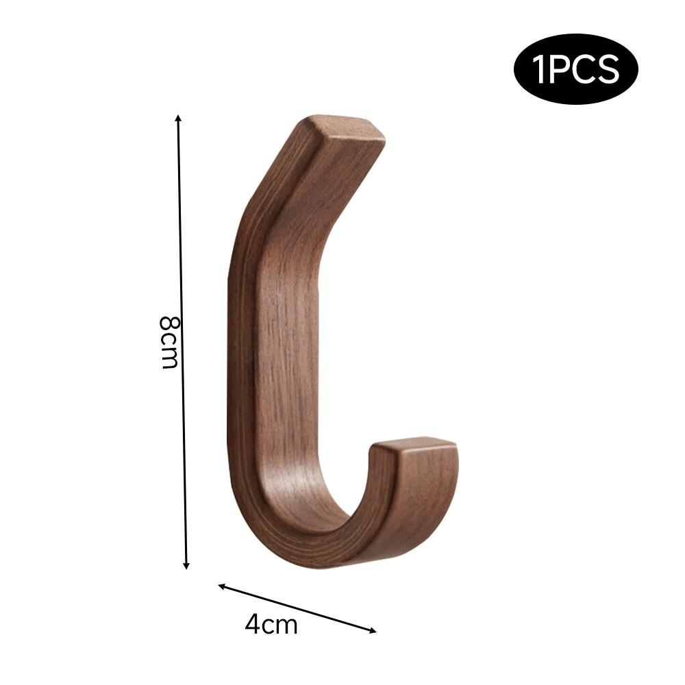 Natural Wooden Coat Hooks Key Decorative Holder Clothes Robe Handbag Hanger Scarf Towel Hook Home Wall Mounted Hook Organizer