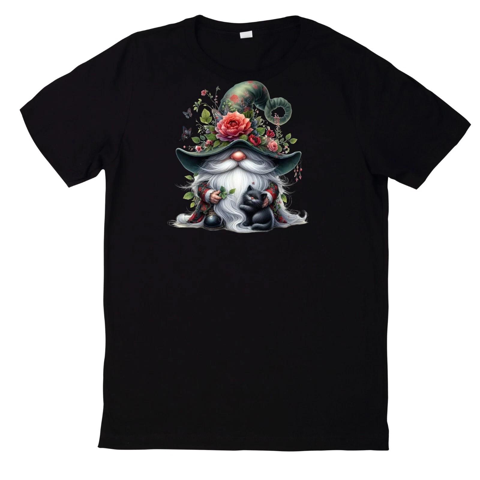 T-Shirt Lustiges Zwerg und Tier Motiv Baumwolle XS
