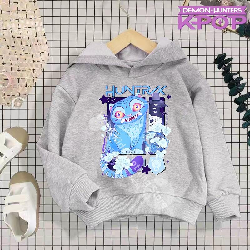 

Kids 2025 Brand New KPop Demon Hunter Cute Fashion Print Top Hoodie Sweatshirt Fall Girls Cartoon Y2K Warm Pop Baggy Hoodie 100