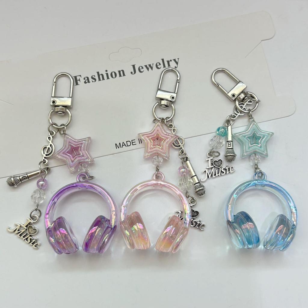 Colorful Earphone Pendant Keychain: Cool and Sweet Bag Charm, Perfect Bestie Gift