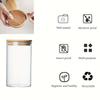 Glass jar with bamboo lid 280ml 10oz glass food storage container, suitable for kitchen spice jars, coffee jars, dried fruit jar