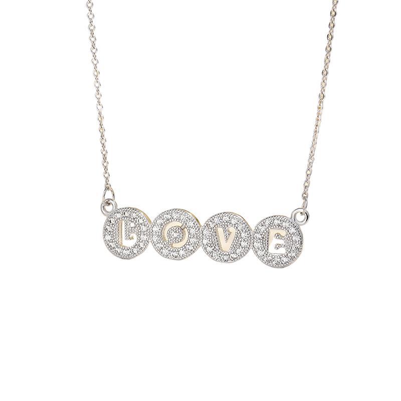 BELLA BOX Best-selling Popular Micro-set Zirconium Love Letter Necklace For Collarbone - Versatile Jewelry For Women