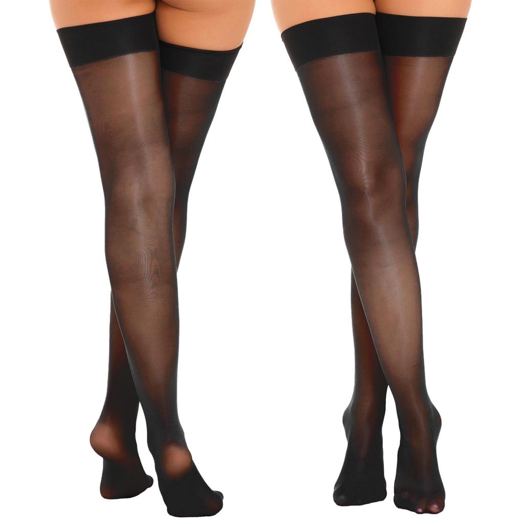 Sheer Thigh High Stockings Ultra-thin Elastic Over Knee Length Long Socks Pantyhose Cosplay Party Costume