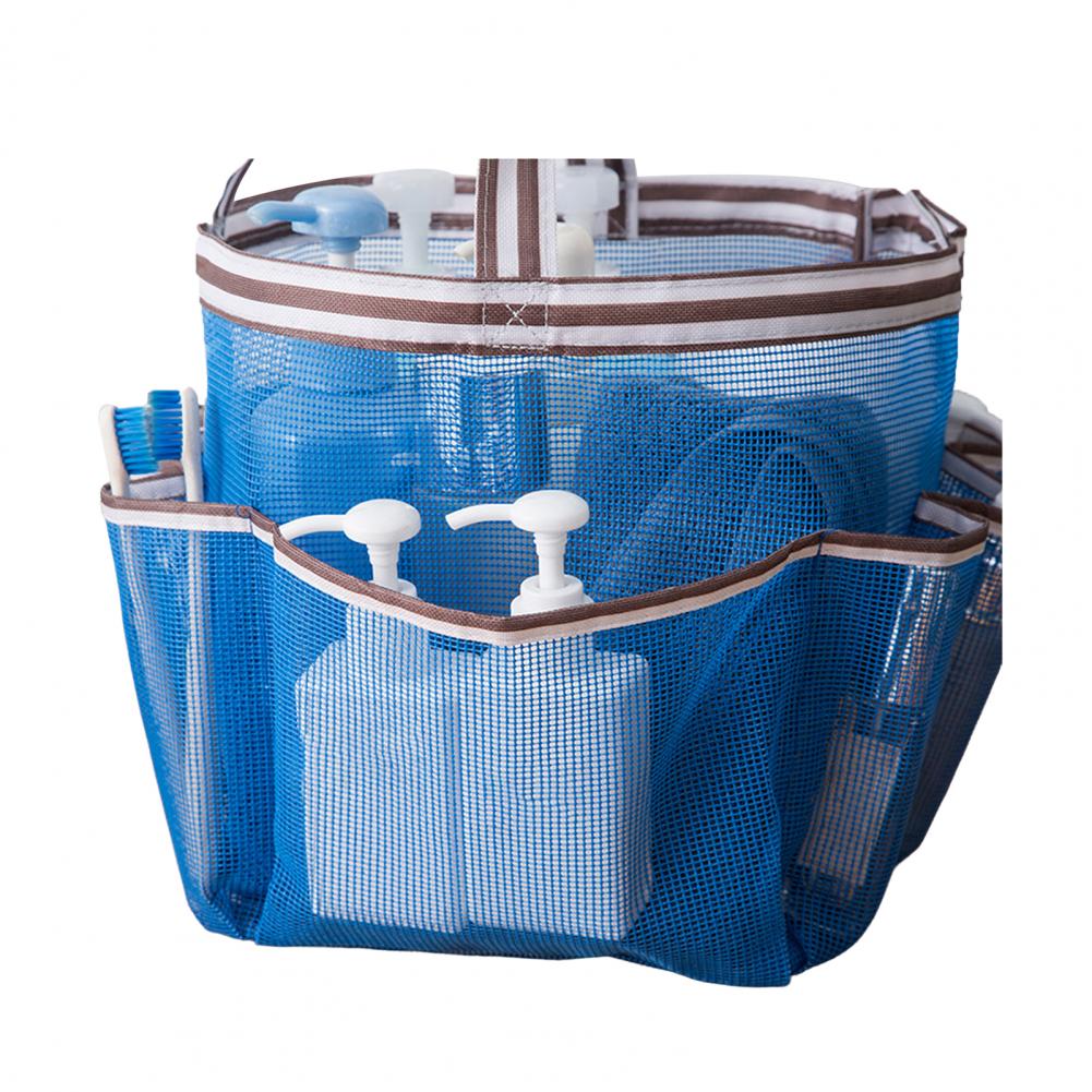 8Pocket Mesh Toiletry Bag Hanging Waterproof Bathroom Shower Bag Beach College Dorm Hanging Shower Organizer Portable Travel Bag