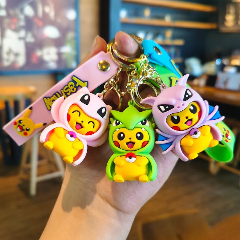 Cute Pokemon Pikachu Gengar Keychain Keyring Pendant Accessories Cartoon Key Chains Toy  Gift