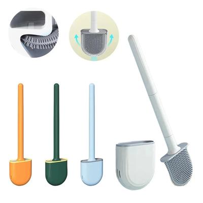Toilet Brush Cleaning Tools WC Wall-mounted Silicone Flat Brush Heads Things for the Bathroom Household Accessories Merchandises