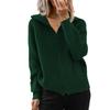 Women's Striped Knit Zip Cardigan: Autumn-Winter Loose Fit, Long Sleeve, Turn-Down Collar