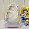 Schoolbag Korean ins Contrast Color Splicing Backpack Women's Lightweight Versatile Junior High School Student High School Student School Bag 