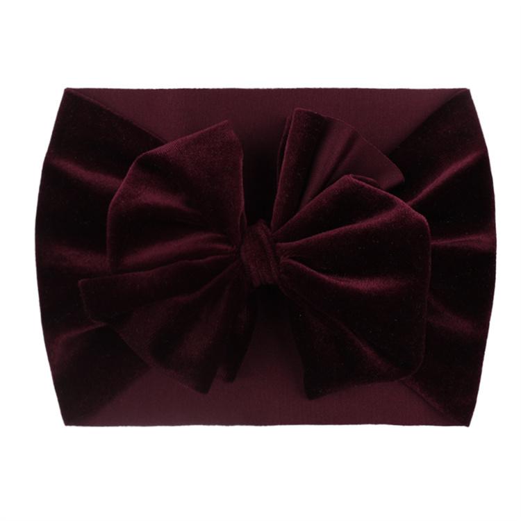 Super Soft Velvet Baby Headbands for Newborn Girls Elegant Bow Hair Accessories Wrap for Toddlers
