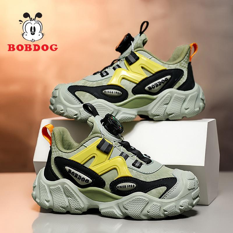 Babu Bean students waterproof leather surface 2025 autumn new children's soft-soled sports shoes medium and older children's non-slip casual shoes
