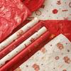 2026 New Year Snow Cartoon Flower Bouquet Liner Hand-Rubbed Wrapping Paper for Creative DIY