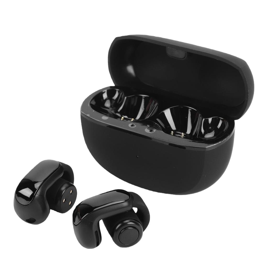 Wireless Earbuds Bluetooth 5.3 IPX5 Water Proof Secure Fit Clip On Headphones for Outdoor Sports Running Black