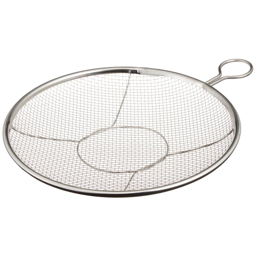 Kanda Kan Stainless Steel Colander, 24cm, Made In Japan, with Rings, Multi-Purpose Strainer, for Draining Fried Foods, Vegetables, and Noodles, Silver