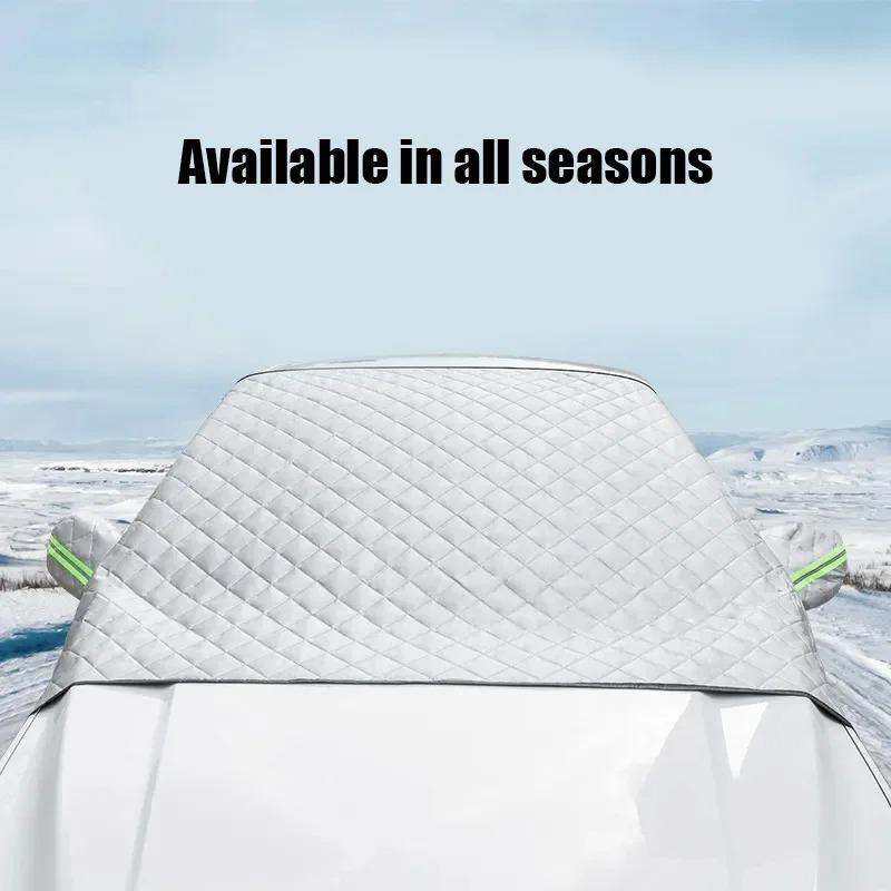 Auto Winter Windschutzscheiben Schneeabdeckung, Auto Sonnenschutz Frostschutz, Sonnenschutz und Eisblocker Frontscheibenabdeckung