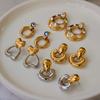 European and American Stainless Steel Earrings Light Luxury Earrings Niche Zircon Stud Earrings Titanium Steel Head