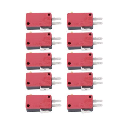 10Pcs Rot 3Pins Push Button Micro Schalter Ersatz für Arcade Spiel