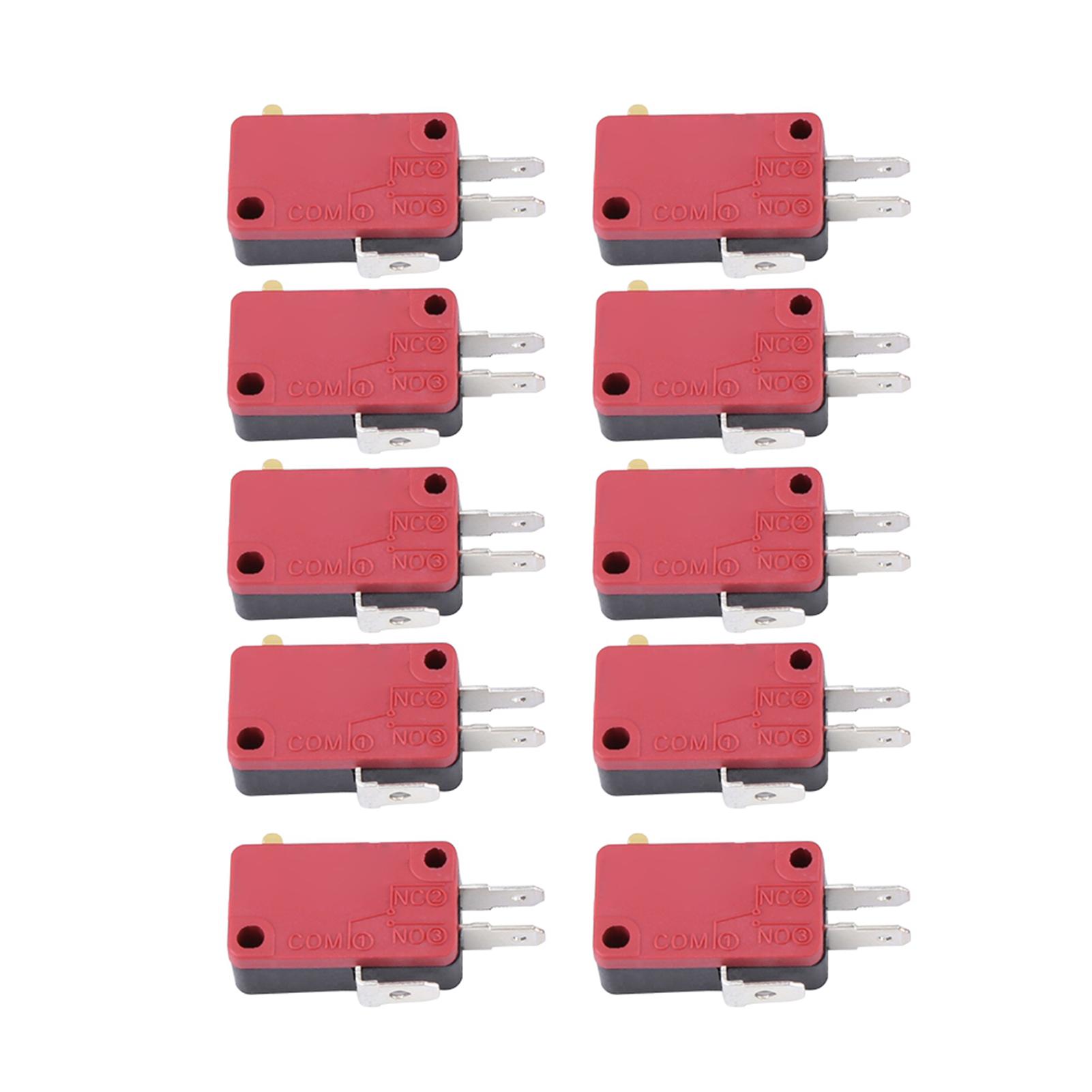 

10 шт. червоного 3-контактного кнопкового мікроперемикача для аркадної гри