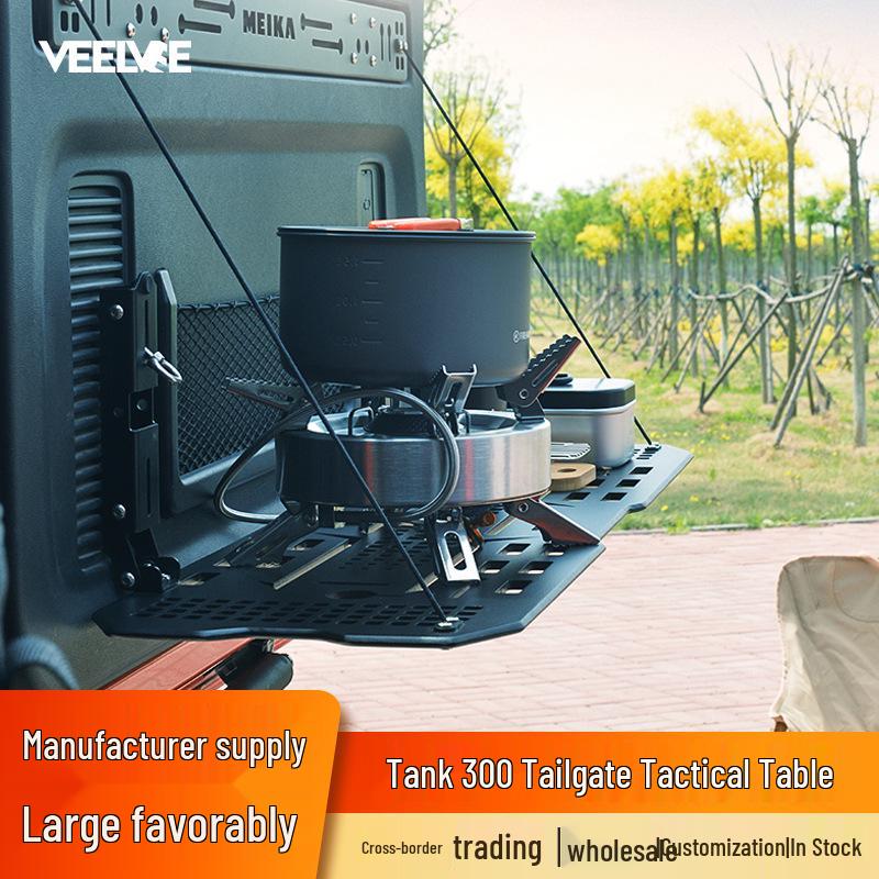 Fits Tank 300: Tailgate Storage Rack & Folding Table Extension for Trunk Off-Road Use