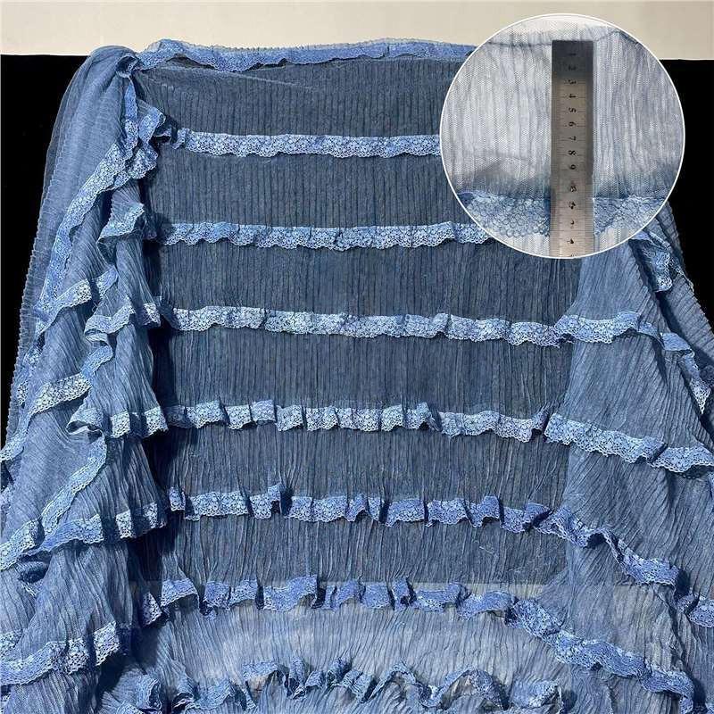Multi-layer Lace Trim Mesh Fabric Cake Skirt Princess Dress DIY Sewing Fabric Wedding Bride Wedding Dress Design Accessories 100x150cm