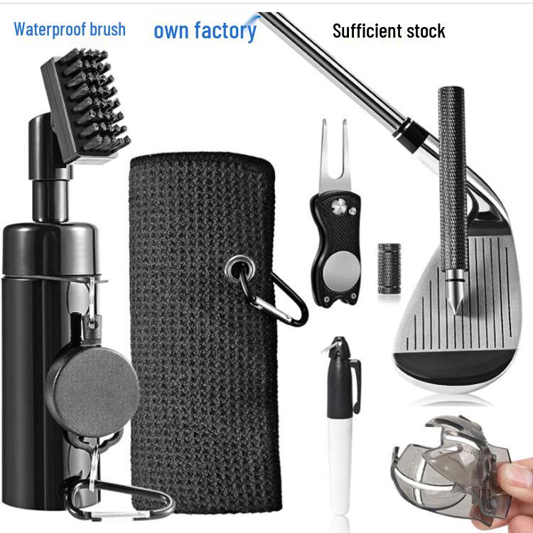 Golf Club Cleaning Brush with Press-Type Spray Bottle for Club Head and Groove Cleaning