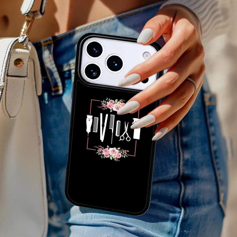 Hair Scissors Phone Case For iPhone 17 Air 14 15 13 12 Max Cover For Apple 14 15 16 16e 11 Pro Max Plus