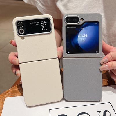 Leather Texture TPU Case For Samsung Z Flip6 Flip5 Flip4 5G Shockproof Folding Soft Phone Cover For Samsung Galaxy Z Flip 6 5 3