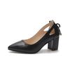 Spring New Women Pumps Leather Sexy Pointed Toe Square High Heels 6cm Shoe Ladies Fashion Shallow Derss Shoes Large Size 44