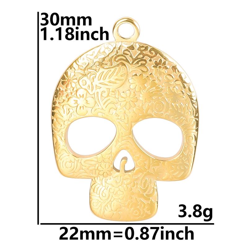 5pcs/Lot Gold Color Animal Butterfly Charm Ojo Turco Stainless Steel Charms For Jewelry Making Supplies Skull Head Star Moon Eye