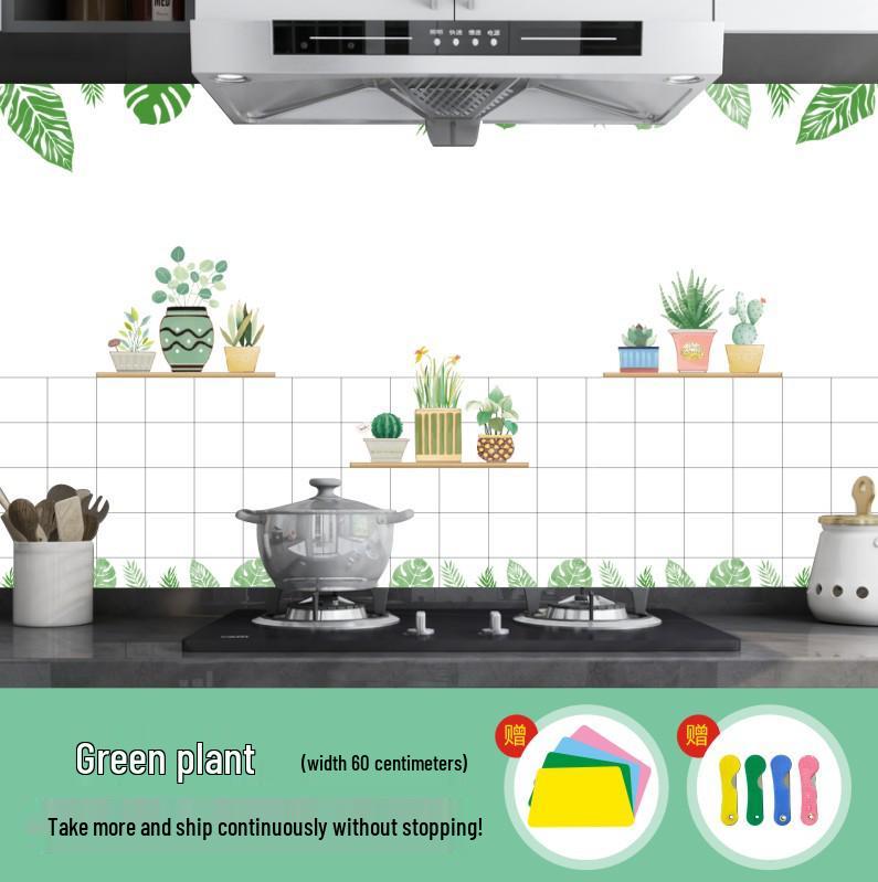 High-Temperature Resistant, Waterproof, Oil- and Moisture-Proof Kitchen Wall Stickers - Self-Adhesive Aluminum Foil for Cabinets and Stoves