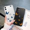 LUPWAY Blue Butterfly Aesthetic Silicone Soft For iPhone 13 Pro Max 7 8 Plus XS XR Back Cover For iPhone 11 12 Pro Max TPU Case