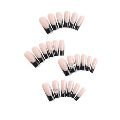 24pcs Nail Pieces Wearable Nails Ice Transparent False Nails