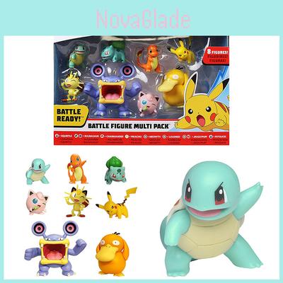 8 Piece Multi Pack Pokemon Battle Action Figures Pikachu Charmander Meowth Loudred Jigglypuff Toy Gift Set