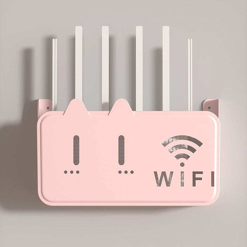 1Pc Wall Hanging Wireless Wifi Router Shelf Storage Box Abs Plastic Organizer Box Cable Power Bracket Organizer Box Home Decor