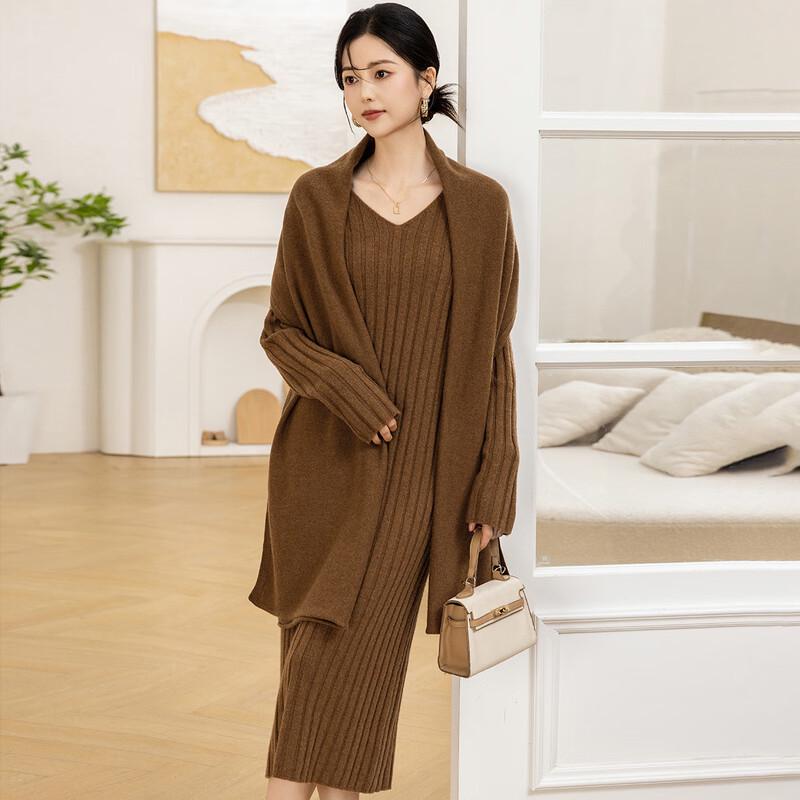 Mocana Women's Fashion Long-Sleeve Midi Knit Dress