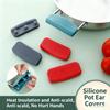 Thick Silicone Anti-Scald Clip Heat-Resistant Cast Iron Pot Handle Insulated Gloves Pot Ear Clip Pad For Kitchen Use