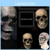 Halloween Maske Beweglicher Kiefer Vollkopf Totenkopfmaske Mit Gruseligem Horror-Design Und Latexmaterial