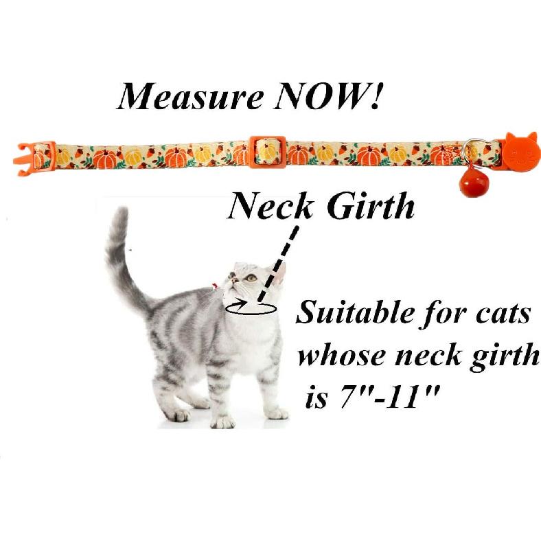 Thanksgiving Cat Collar,Pack of 2 Kitten Collar with Bell