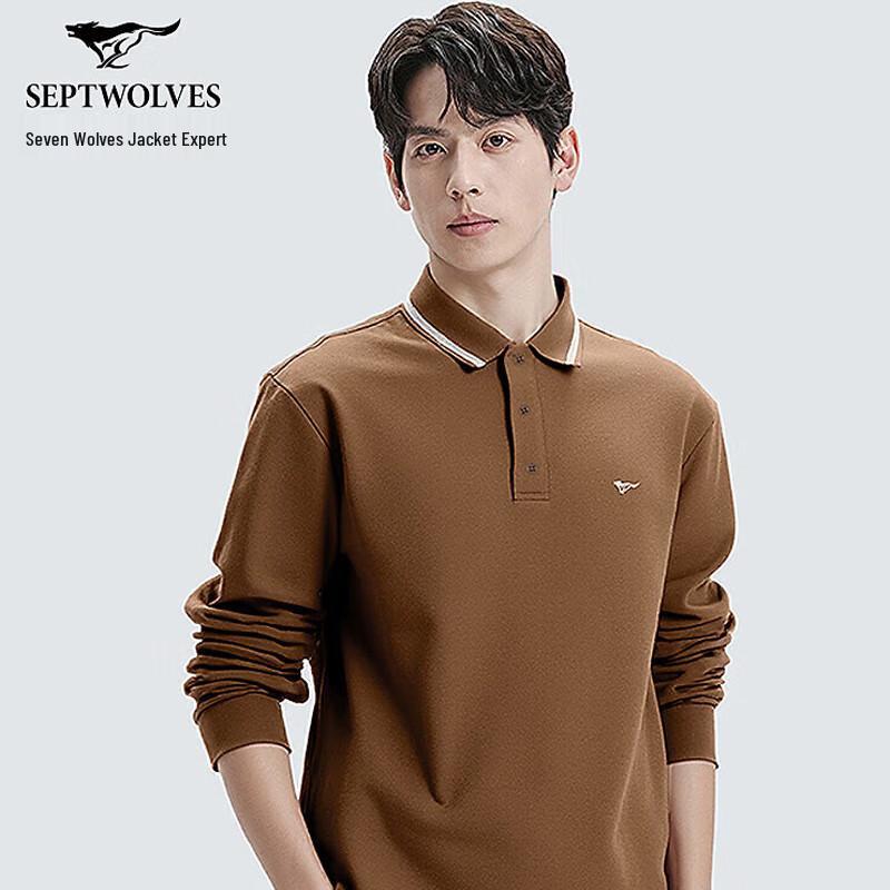 SEPTWOLVES Men s Long Sleeve Cotton POLO Shirt 185/100A/XXXL