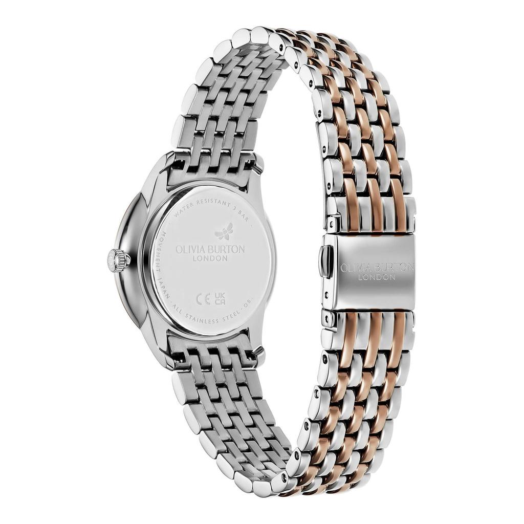 OLIVIA BURTON Classics Classic Black Silver Rose Gold Authentic Women's Watch, 24000133, 32mm, Swirl, Sunray, & Bracelet,