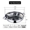 304 Edelstahl 4-Fach unterteilter Hot Pot