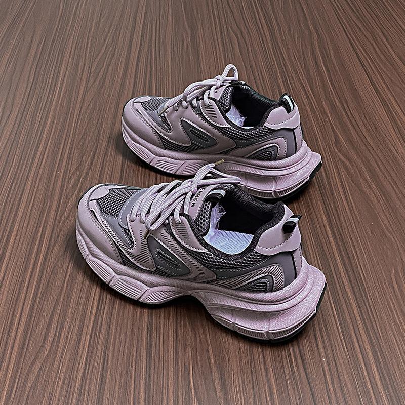 Thick Sole Women's Lace-up Casual Shoes, Temperament Comfortable Breathable Shoes