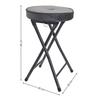 Foldable Stool Velveto With Soft Seat Grey