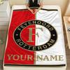 1PC Custom Name Feyenoord Patterned Flannel Blanket Suitable For All Seasons for Home Decor Warmth and Comfort Gifts Holiday Present_xia
