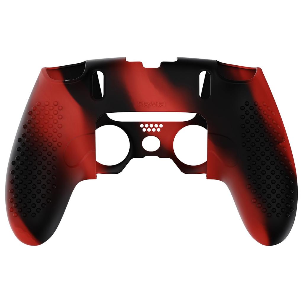 Custodia protettiva ergonomica in silicone PlayVital per PS5, morbida protezione in gomma per controller wireless PS5 Edge con impugnatura per il pollice, edizione con borchie 3D