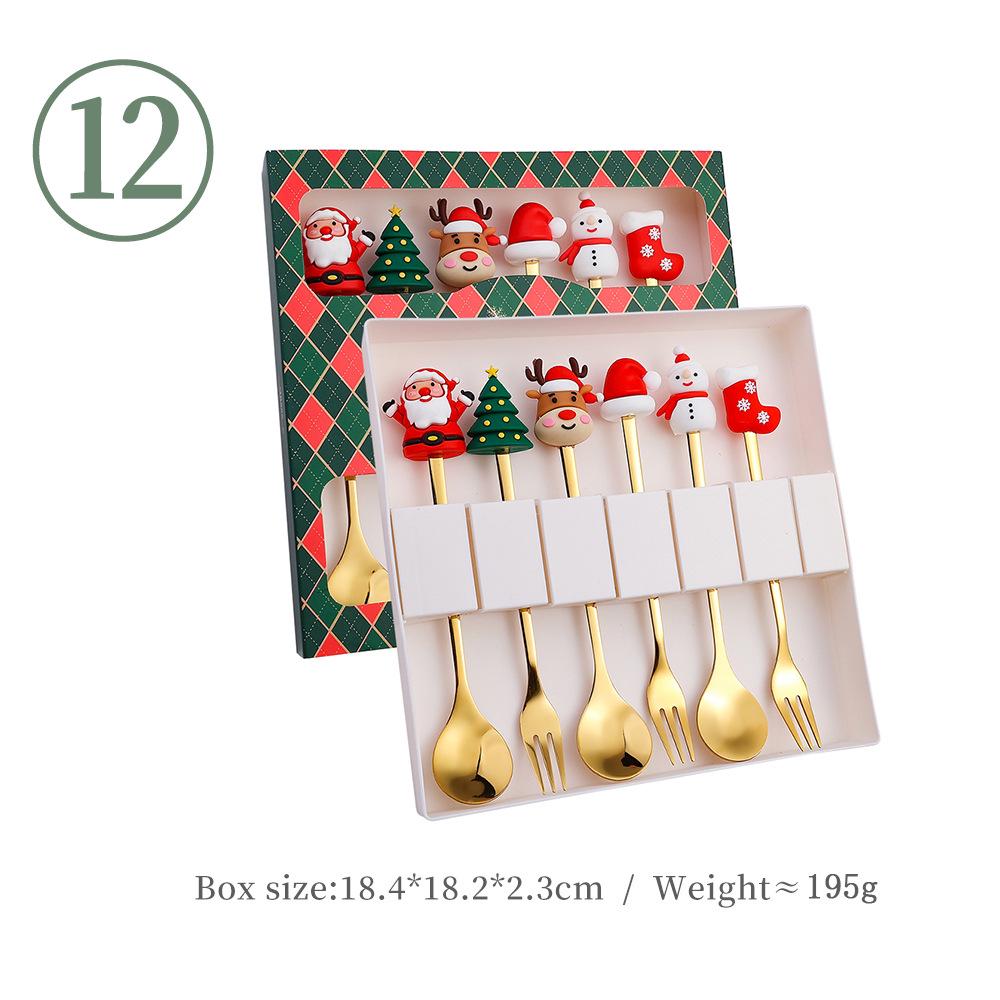 Cross-border Christmas Santa Claus Spoon Set – Cute Cartoon Coffee & Dessert Spoons, Perfect Christmas Gift.