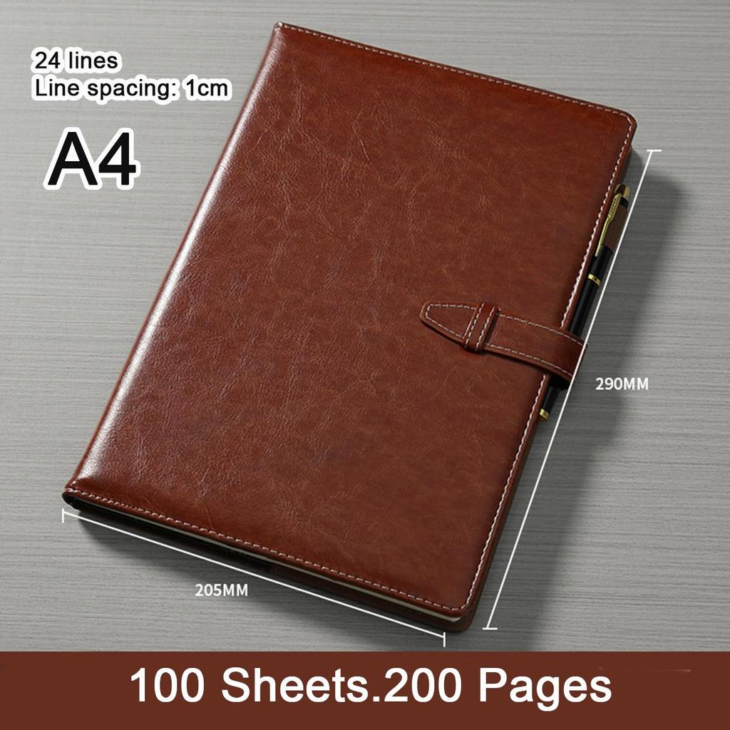 A4 Thickened Large Student Subject Notebook, Student Business Notepad, Diary, Meeting Excerpt Book, 100 Sheets 200 Pages