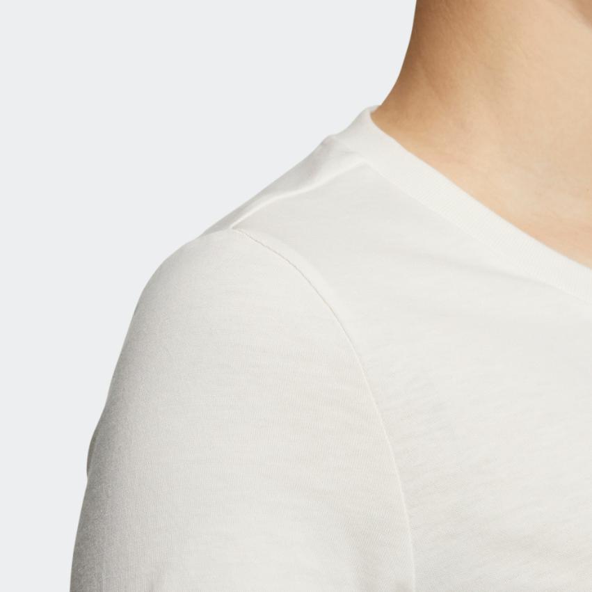 Adidas Neo Solid Color Logo Print Sports T-Shirt Women Tops White HE4526