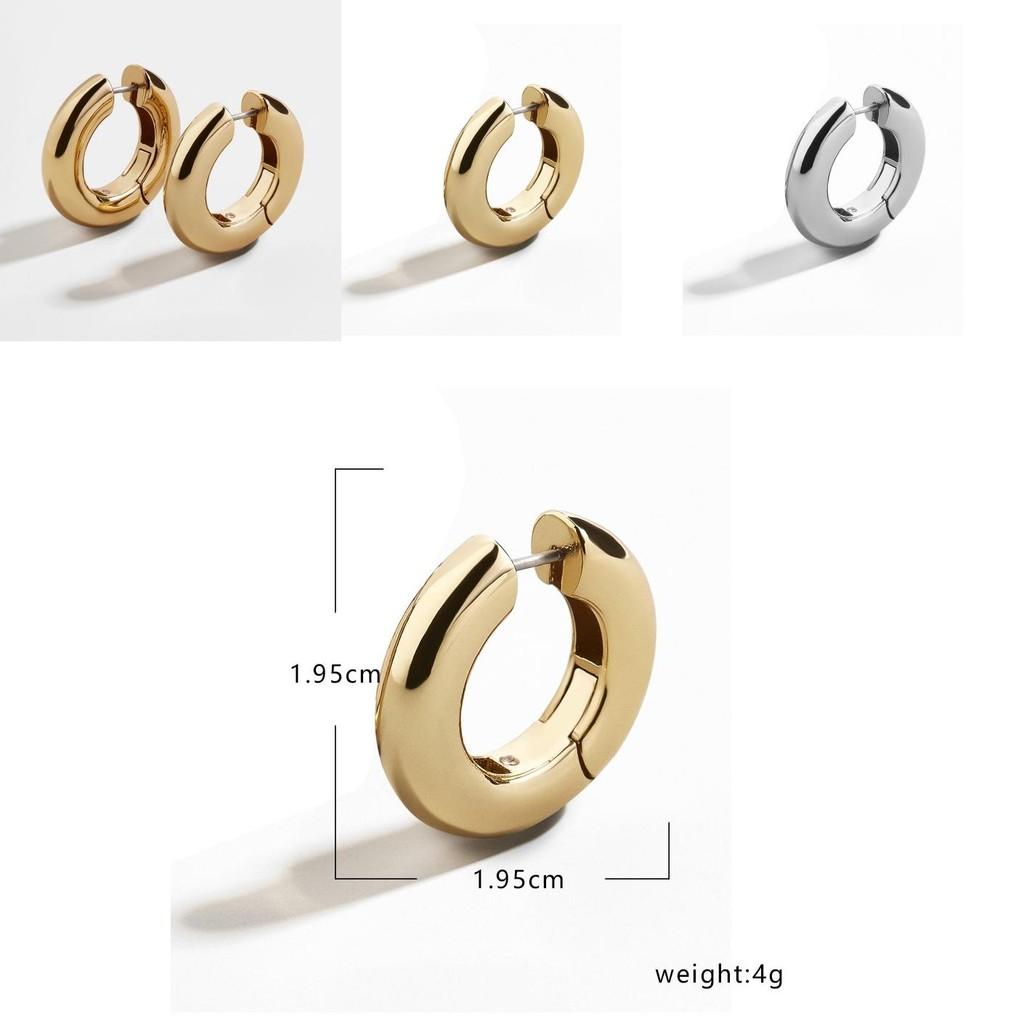 Trendy Metal Copper Hoop Earrings For Women Simple And Sleek Design In Gold And Silver