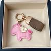 Pregevole Ciondolo Scuola in Pelle Cartoon - Portachiavi con Ciondolo Cavallo Carino Regalo